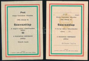 1963 Hazafias Népfront választási szavazólapok, 4 db különféle