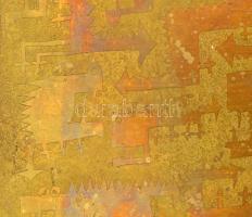 Rézkarc nyomódúc, absztrakt kompozíció, jelzés nélkül, XX. sz. második fele, kopott, 15x18 cm