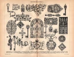 6 db melléklet a Révai Lexikonból - vasút és vasművesség