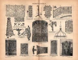 6 db melléklet a Révai Lexikonból - vasút és vasművesség