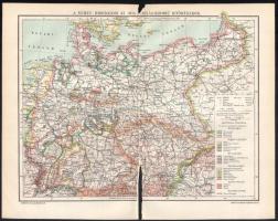 6 db vegyes térkép a Révai Lexikonból, némelyik szakadással, 24×30 cm