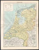 6 db vegyes térkép a Révai Lexikonból, némelyik szakadással, 24×30 cm