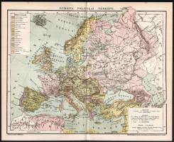 5 db vegyes térkép a Pallas Lexikonból, 24×30 cm