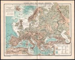 5 db vegyes térkép a Pallas Lexikonból, 24×30 cm