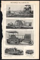 5 db melléklet a Révai Lexikonból - motorok és járművek