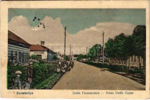 Zsombolya, Hatzfeld, Jimbolia; Deák Ferenc utca. Bundy Ferenc kiadása / street view (EK)