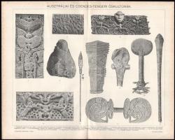 7 db vegyes nyomat a Pallas Lexikonból, 23×30 cm