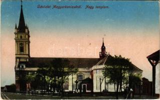 1917 Magyarkanizsa, Ókanizsa, Ó-Kanizsa, Stara Kanjiza; Nagy templom / church (EK)