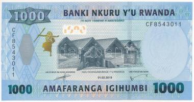 Ruanda 2019. 1000Fr T:UNC
Rwanda 2019. 1000 Francs C:UNC