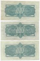 Csehszlovákia 1944. 100K (3x) T:XF-F
Czechoslovakia 1944. 100 Korun (3x) C:XF-F
Krause P#48