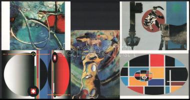 Joseph Kádár (1936-2019) festőművész autográf dedikációja kiállítási meghívón + 5 db Joseph Kádár mű...