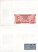 Vegyes 7db-os bankjegyes boríték tétel, mind különféle, közte: India, Bhután, Kuba, Argentína, Venez...