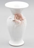 M E jelzéssel: kerámia váza. Mázas kerámia, kézzel festett, jelzett, hibátlan 18 cm