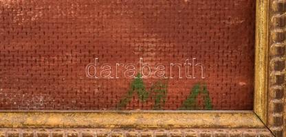 Olvashatatlan jelzéssel. Csendélet. Olaj, farost. Dekoratív fakeretben, 43x24 cm