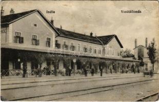 1915 India, Indija; vasútállomás. Vasúti levelezőlapárusítás 5953. / railway station + "M. kir. székesfehérvári 17. népfölkelő parancsnokság I. hadtápzászlóalj" (kopott sarkak / worn corners)