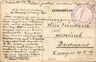 1915 India, Indija; vasútállomás. Vasúti levelezőlapárusítás 5953. / railway station + "M. kir....