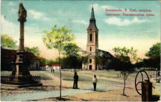 Szenttamás, Bácsszenttamás, Srbobran; Római katolikus templom, tér. Sztankovic tőzsde kiadása / Catholic church, square (Rb)