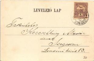 1900 Gombos, Bogojeva; templomok, tér. Singer S. kiadása / churches, square. Art Nouveau, floral (EK...