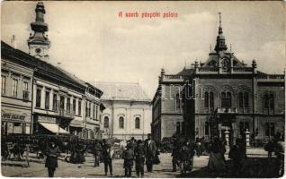 Újvidék, Novi Sad; Szerb püspöki palota, piac, üzletek / Serbian bishop's palace, market, shops (non PC) (vágott / cut)