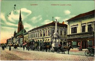 1909 Újvidék, Novi Sad; Kossuth Lajos utca, Petrovic és Popovic üzlete / street view, shops (EK)