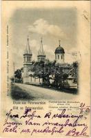 1900 Újvidék, Novi Sad; Tekia, Tekija (Pétervárad, Peterwardein, Petrovaradin), Mária kegytemplom / Wallfahrtskirche Mariaschnee / church / Godedom relatavik Marianif p. 1716 (vágott / cut)