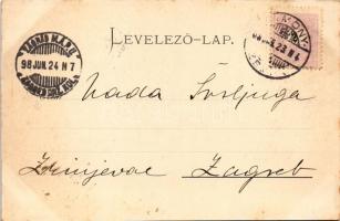 1898 (Vorläufer) Zimony, Semlin, Zemun; Haupt-Platz / Fő tér, gyógyszertár, üzletek, piac. Joh. Pulj...