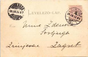 1898 (Vorläufer) Zimony, Semlin, Zemun; Streicher's Hotel Central / Központi szálloda, kávéház ...