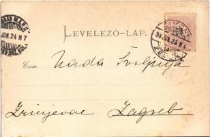 1898 (Vorläufer) Zimony, Semlin, Zemun; K. Postamt / Posta / post office (fl)