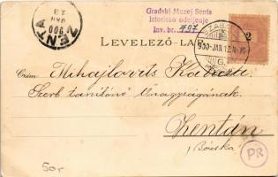 1900 Szabadka, Subotica; városháza, törvényszéki palota, templom, vasútállomás. Víg Zsig. Sándor kia...