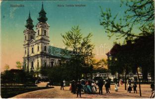 1918 Szabadka, Subotica; Mária Terézia templom. Vasúti levelezőlapárusítás 50. sz. 1916. / church (EK)