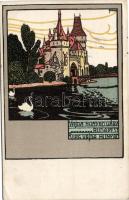 Budapest Városliget s: földes (Wiener Werkstätte pattern) (EB)