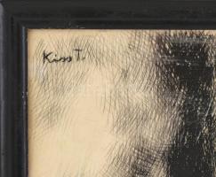 Kiss Terézia (1928-2016): Csendélet. Rézkarc, papír, jelzett a karcon. Üvegezett fakeretben. 33x38 c...