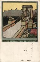 Budapest Lánchíd s: földes (Wiener Werkstätte pattern) (EK)