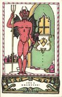 Krampuss s: Kozma, Kner Izidor postcard