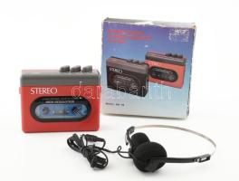 AK-18 hordozható kazetta lejátszó, fejhallgatóval, jó állapotban, működik