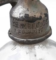 1935 Schuszter Ferencz Szikvízgyára Kispest szódásüveg, Steiner F. Vilmos Budapest fejjel, kopással,...