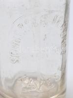 1935 Schuszter Ferencz Szikvízgyára Kispest szódásüveg, Steiner F. Vilmos Budapest fejjel, kopással,...