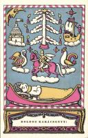 Christmas s: Kozma, Kner Izidor postcard