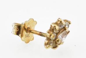 Arany (Au) 14K sokköves fülbevalópár, jelzett, 1×1,5 cm, bruttó: 1,4 g