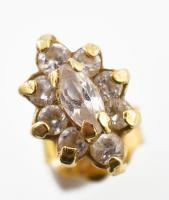 Arany (Au) 14K sokköves fülbevalópár, jelzett, 1×1,5 cm, bruttó: 1,4 g