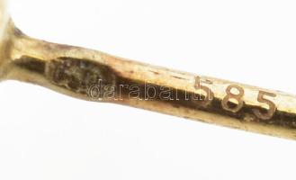 Arany (Au) 14K sokköves fülbevalópár, jelzett, 1×1,5 cm, bruttó: 1,4 g
