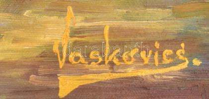 Vaskovics László (?-): Utca. Olaj, vászon, 30×20 cm