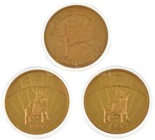 1998. "ECU / Deutschland" aranyozott, részben színezett emlékérem (42,5mm) + 1999. "E...