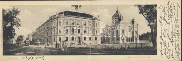Temesvár Panoramacard with synagogue