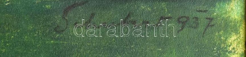 Schubert Ernő (1903-1960): Női portré, 1937. Pasztell, papír, jelezve jobbra fent. Dekoratív fakeret...