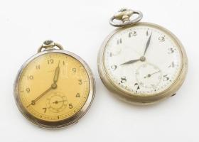2 db régi zsebóra, az egyik sérült számlappal, nem járnak, d: 45-55 mm