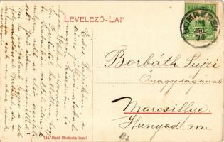 1908 Somkerék, Sintereag; templomok, Moskovitz Izrael üzlete és kiadása / churches, shop (szakadás /...