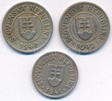 Szlovákia 1940. 1K Cu-Ni + 1941. 50h Cu-Ni + 1942. 1K Cu-Ni T:AU,XF patina
Slovakia 1940. 1 Koruna ...
