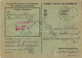 1943 Második világháborús húsvéti üdvözlet, nyúl katona tojásokat fest. Tábori Postai Levelezőlap / ...