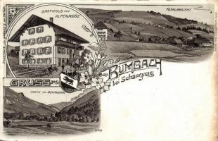 Bumbach-Schangnau with guesthouse Alpenrose litho